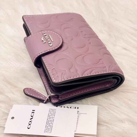 NWT COACH CZ341 Medium Corner Zip Wallet in Signature Leather Jasmine - Picture 8 of 12